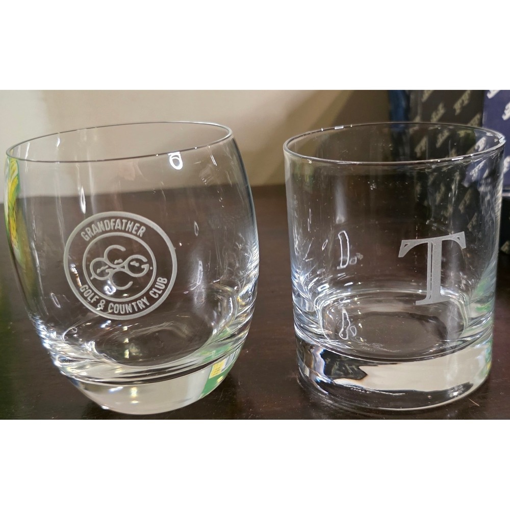 3 Scotch Glasses Luigi Bormioli Clear Crystal Personalized‎ READ